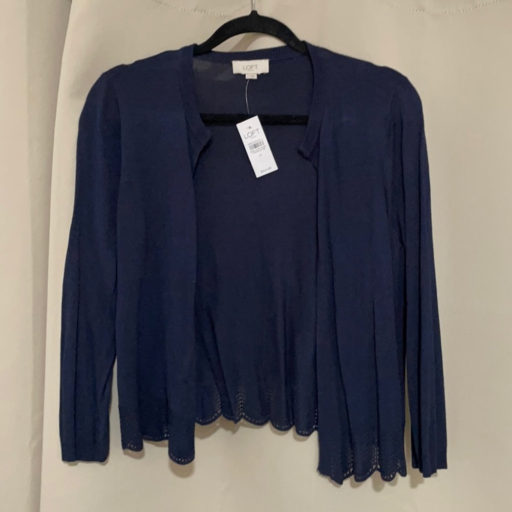 LOFT Navy Blue Mid Waist Cardigan